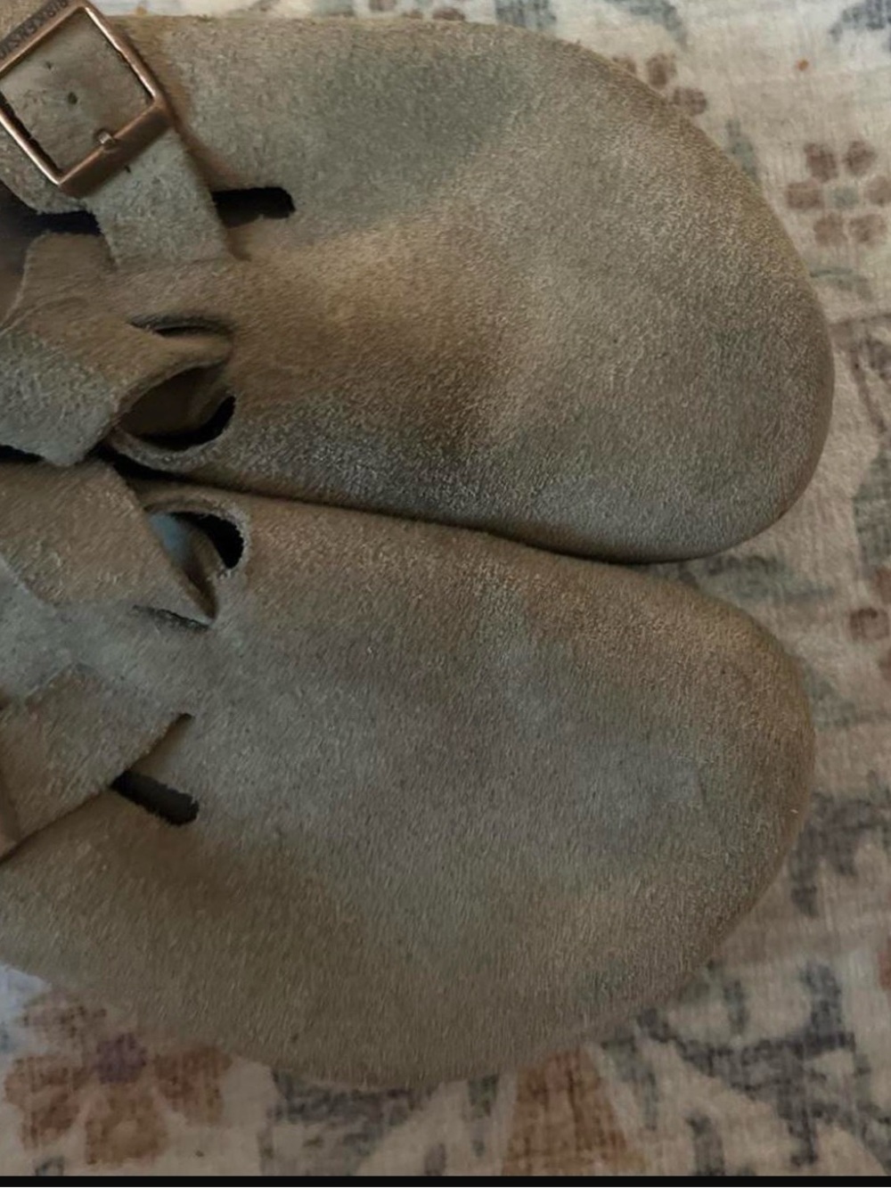 Women Birkenstock Suede Clog Shoes in Taupe - Comfortable Slip-On size 9 (40